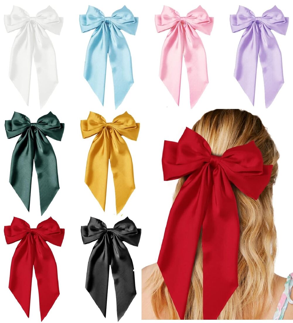 Hair Bows for Women Girls 8 PCS Hair Ribbon Bow Hair